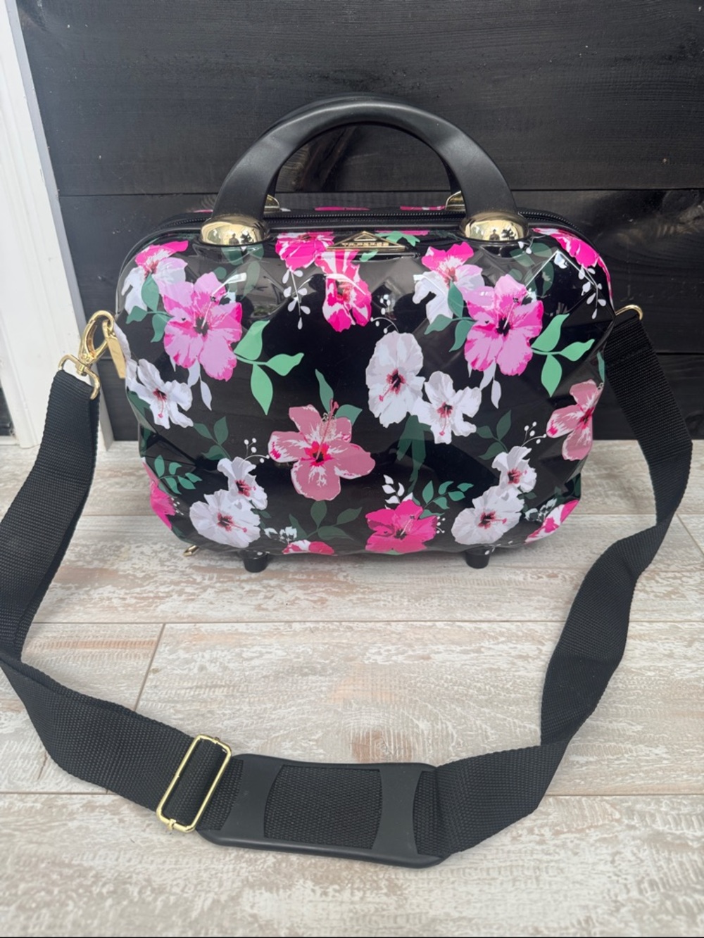 Triforce Elite Hard Beauty Case Black Floral‎ Firenze